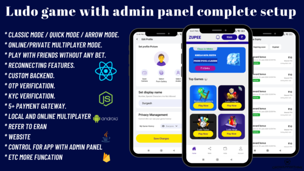 Ludo Zupee Clone with Admin Panel Complete Setup